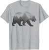Dramabite Bear Double Exposure Surreal Wild Animals T-Shirt - Heather Grey
