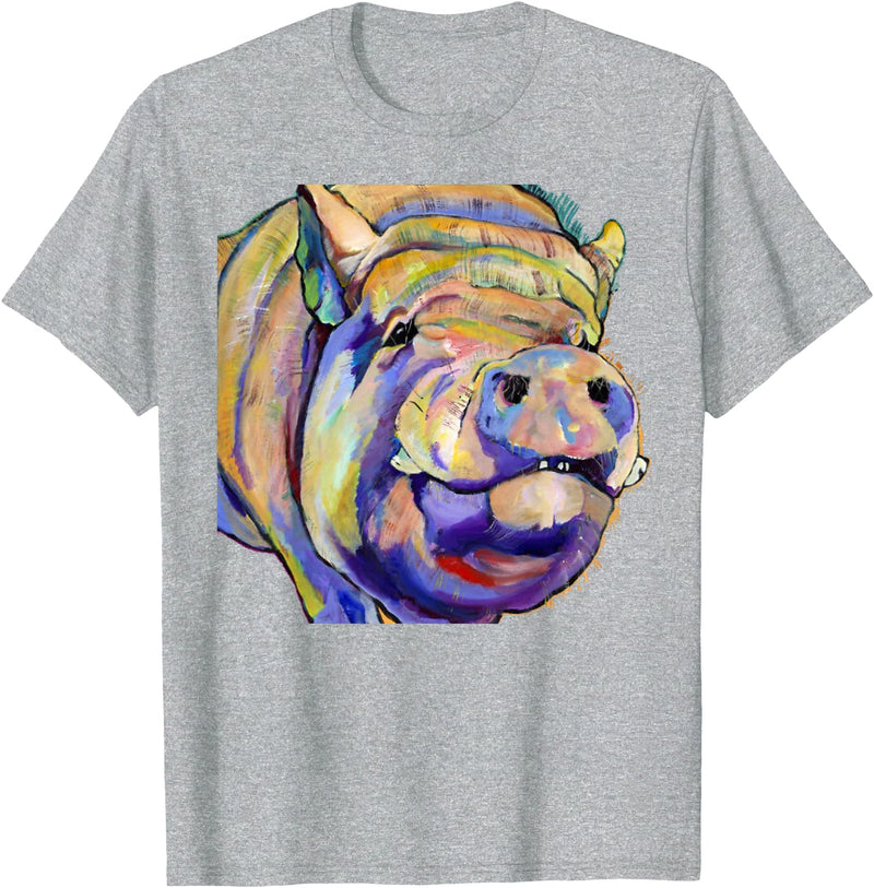Potbelly Pig Shirt - Potbelly Pig Gifts - Potbellied Pig Art T-Shirt - Heather Grey
