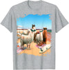 Random Galaxy Funny Llama Beach T-Shirt for Men Women Kids - Heather Grey