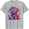 July 4th Highland Cow Farm Lovers America Costume Cute Highland Cow Florals 4th of July USA Flag Patriotic Cow T-Shirt -