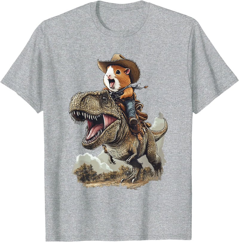 Animal Cowboy Guinea Pig Rex Cowboy T-Shirt - Heather Grey