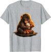 CONLEE Cute Baby Monkey Punch Viral Zoo Japan Design T-Shirt - Heather Grey