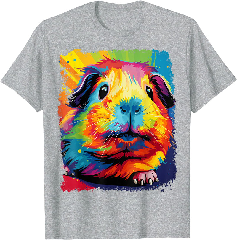 PopArt Pet Animal Prints A Guinea Pig T-Shirt - Heather Grey