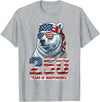 Patriotic Bear Freedom Anniversary Celebration Polar Bear 250 Years of Independence Patriotic America 1776 T-Shirt - Heather Grey