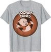 Looney Tunes Porky Pig Classic Logo Portrait T-Shirt - Heather Grey