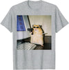 Funny Hamster Meme Cyber Hamster Meme Smoking Humor Computer T-Shirt - Heather Grey
