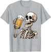 Halloween Skull Skeleton Drinking Beer Funny Kids Skeleton Drinking Beer Halloween Spooky Season Mens Womens T-Shirt -