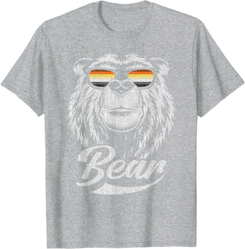 Bear Gay Pride by Content Design Studio Gay Bear Community Bear with Glasses T-Shirt - Heather Grey