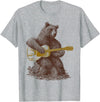 BEAR TEE Bear plays guitar for men and women T-Shirt - Heather Grey