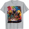 Noah&Friends Playing Card Pop Art Gambling Bears Playing Poker Cards T-Shirt - Heather Grey