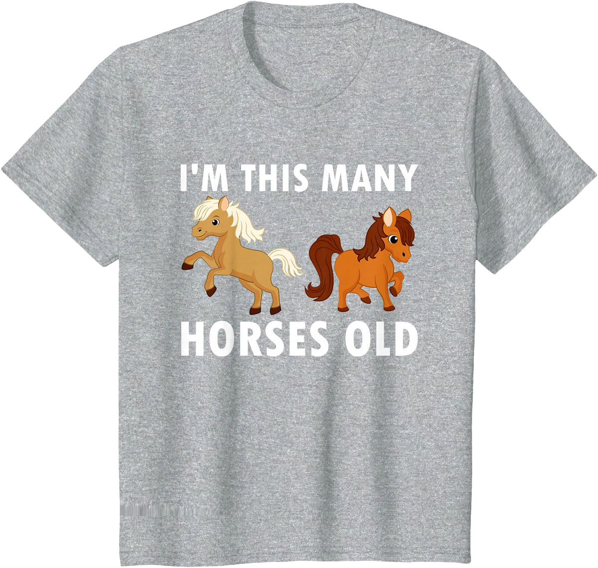 Kids 2 Years Old Girl Horses Old 2nd Birthday Kids T-Shirt - Heather Grey