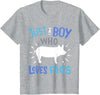 Kids Pig Just A Boy Who Loves Pigs Gift for Pig Lovers T-Shirt - Heather Grey