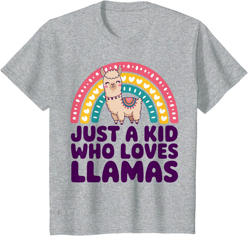 Kids Llama Shirts Childrens Llama Kids T-Shirt - Heather Grey
