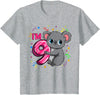 Birthday Gifts For Girls By Raleigh 9th Birthday Shirt For Girls Koala Bear 9 Years Old T-Shirt - Heather Grey