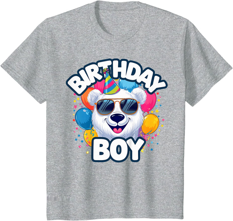 Kids Polar Bear Shirts Kids Birthday Boy Polar Bear Kids T-Shirt - Heather Grey