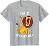 Safari Zoo Jungle Birhtday Gifts Outfits Kids 3 Year Old 3rd Birthday Party Lion T-Shirt - Heather Grey