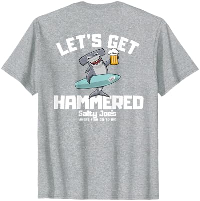 SALTY JOES Salty Joe's - Let's Get Hammered Lightweight, Graphic T-Shirt - size chart